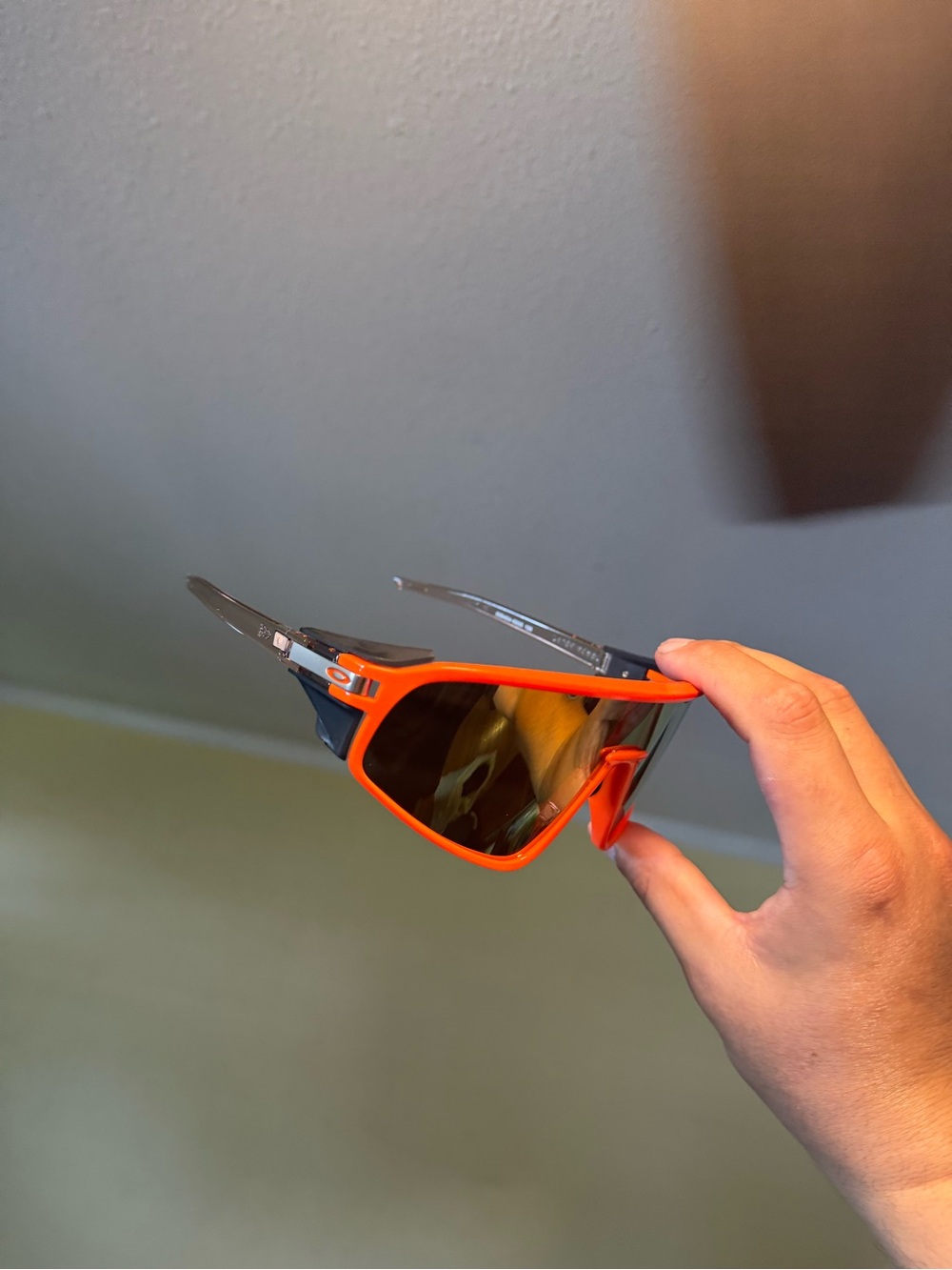 Men's Orange and Black Sport Sunglasses with Mirrored Lenses Oakley Oakleys